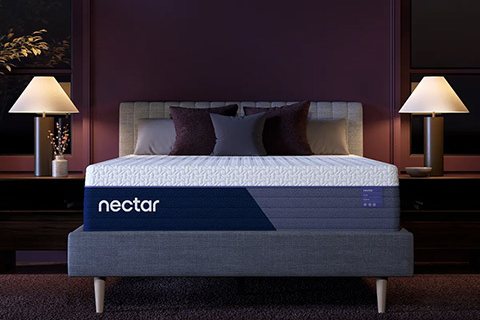 Nectar hybrid mattress on a bed