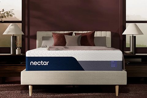Nectar memory foam mattress on a bed